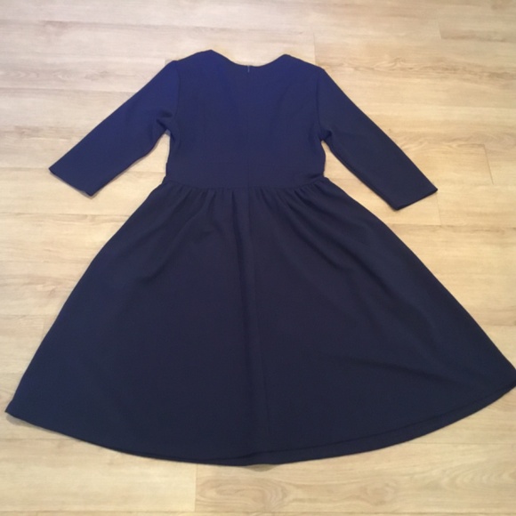 Women's Vintage Style Pleated Flared Swing A-Line Midi Dress - Picture 5 of 6